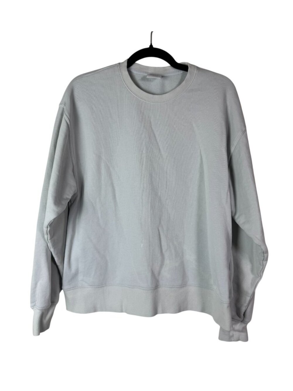 Aritzia Tna Airy AF Fleece Crewneck Sweatshirt Light Blue Size 2 Relaxed Fit